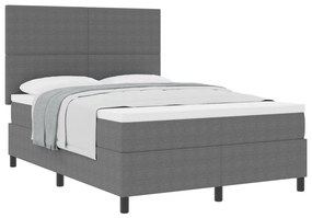 Boxspringágy matraccal Világosszürke 140x200 cm Kordbársony