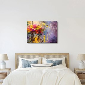 Kép - Kerék virágokkal (70x50 cm)