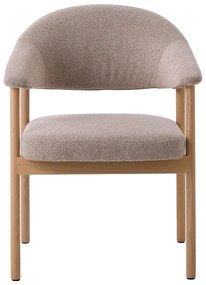 Bézs tölgyfa karfás étkezőfotel szett 2 db-os Elk – Unique Furniture
