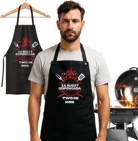 Személyre Szabott Konyhai Kötény Nyomtatott Mintával A Grillrácsért És A Névért