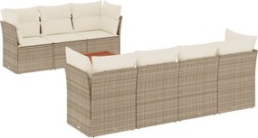 vidaXL 8 részes bézs polyrattan kerti ülőgarnitúra párnával