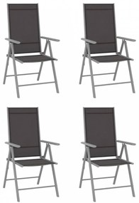 4 db fekete összecsukható textilén kerti szék