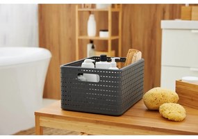 Sötétszürke tárolókosár újrahasznosított műanyagból Country - Rotho