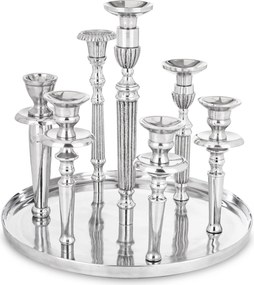Gyertyatartó ezüst kerek antik fém 7 gyertyához