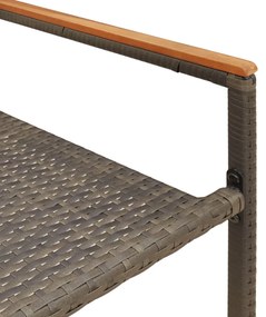Összecsukható Kerti Székek Párnákkal 2 db Szürke Poly Rattan