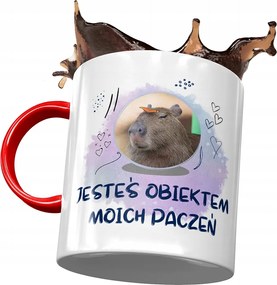 Piros Kapibara Bögre Születésnap Névnap Ajándék Nyomtatott Fotóval