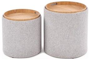 Halmar KÉSZLET 2x Taburet AVIKO átm. 38/45 cm szürke/bézs V-CH-AVIKO-PUFA