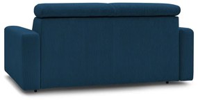 Sötétkék kordbársony kinyitható kanapé 215 cm Monaco – Bobochic Paris