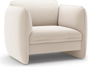 Krémszínű bársony fotel Georgia – Micadoni