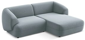 Világoskék bársony sarokkanapé (jobb oldali) Moana – Makamii