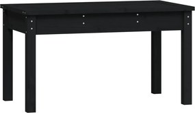 vidaXL fekete tömör fenyőfa kerti pad 80x44x45 cm