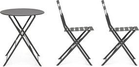 Antracitszürke acél kétszemélyes kerti étkezőgarnitúra Austin – Bizzotto