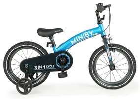QPlay - Gyerek kerékpár 14" MINIBY 3 az 1-ben kék