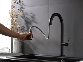 REA APOLLO Black/Rose Gold mosogató csaptelep