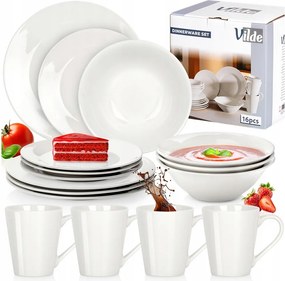 Ebédlő szett komplett étkészlet tányér mély desszertes 16db-os