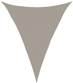 világosszürke háromszög alakú HDPE napvitorla 160 g/m² 4x5x5 m