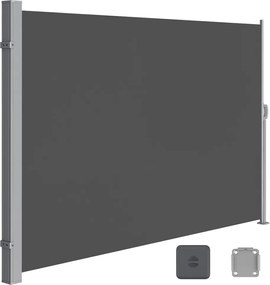 Oldalsó terasznapellenző, belátásgátló, szürke, 220 g/m² 160 x 350 cm