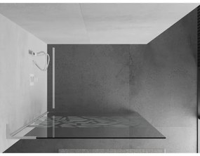 Mexen Kioto L, Walk-In zuhany paraván 100 x 200 cm, 8 mm átlátszó üveg fehér mintás, fehér profil, 800-100-103-20-85