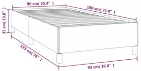 sötétbarna szövet ágykeret matrac nélkül 90x190 cm