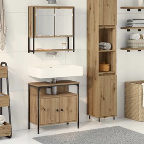 2 Darabos Fürdőszobai Bútor Szett Mesteri Tölgy Engineered Wood