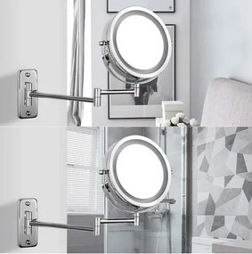 Elemes kétoldalas Led sminktükör 4XAAA 10X nagyítás