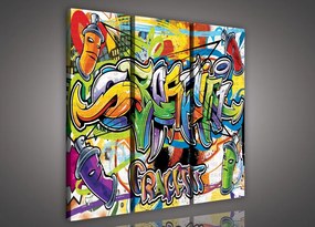 Graffiti, 3 darabos vászonkép, 90x80 cm méretben