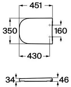 Roca A80147200B - SoftClose GAP WC-ülőke, supralit, fehér