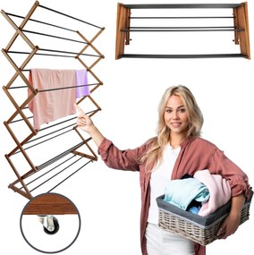 Ruhaszárító Függőleges Fa Acél Álló Nagy Strapabíró Öko