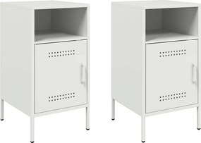 vidaXL 2 db fehér acél éjjeliszekrény 36 x 39 x 68 cm