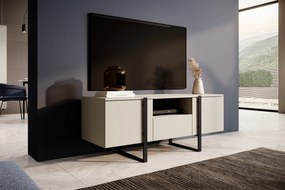 Verica 150 cm-es TV-szekrény nyitott polccal - kasmír / fekete lábak