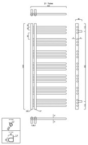 Sapho - Fürdőszobai radiátor DORLION 400W/230V 50x120 cm fehér