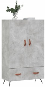 betonszürke szerelt fa magasszekrény 69,5 x 31 x 115 cm