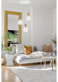 Csillár zsinóron MIROS 3xE27/60W/230V kerek fehér/réz