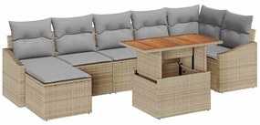 vidaXL Kert étkező szett párnával 8 pcs Barna és szürke