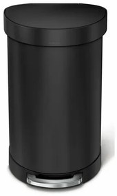 Simplehuman Félkör alakú pedálos szemetesrozsdamentes acél kerettel 45 l, fekete
