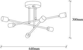 Flower mennyezeti lámpa, fekete