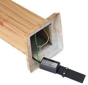 Modern kültéri állólámpa acélból, famintával, 45 cm, IP44 - Malois