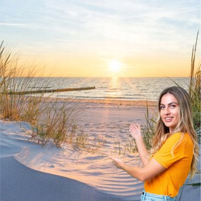 Fotótapéta Nappali Hálószoba Tengerpart Nap Pálmafák 392x260 PMSP04F