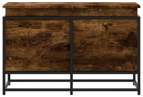 füstös tölgy színű szerelt fa tárolóláda fedéllel 80x40x51,5 cm