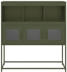 olívazöld hidegen hengerelt acél tálalószekrény 100,5x39x107 cm