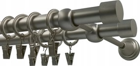 Fém Függönykarnis 19+19mm MIX Szatén Végzáró 180cm galvanizált