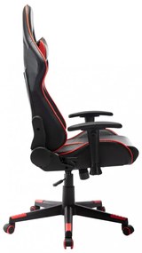 fekete és piros műbőr gamer szék