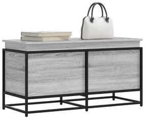 szürke sonoma szerelt fa tárolóláda fedéllel 100x40x51,5 cm