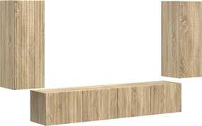 vidaXL TV falit kabinet szett 4 pcs Sonoma tölgy Faanyag