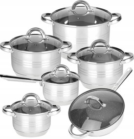 Rossner Austria edénykészlet Fedővel acél 12 db-os MM7048