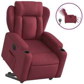 vidaXL elektromos felállást segítő bordó szövet dönthető fotel
