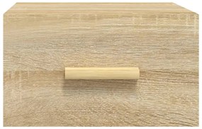 2 db sonoma tölgy falra szerelhető éjjeliszekrény 35x35x20 cm
