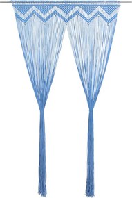 vidaXL kék makramé pamutfüggöny 140 x 240 cm