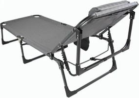 Összecsukható nyugágy párnával 189 x 63 x 34 cm szürke