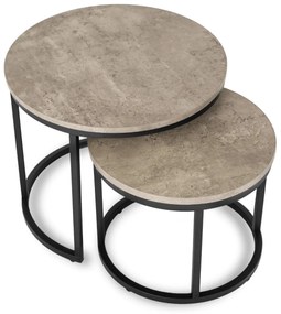 Dohányzóasztal szett szürke beton színben. ROCKY